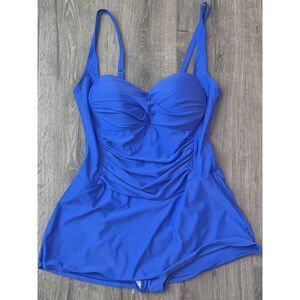 H20H Slimming Skirted One Piece Swimsuit Bathingsuit Women's Size XXL Blue